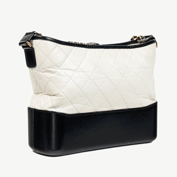 Chanel Medium Gabrielle Hobo White & Black Aged Calfskin Quilted-Leather Bag - Picture 2 of 14